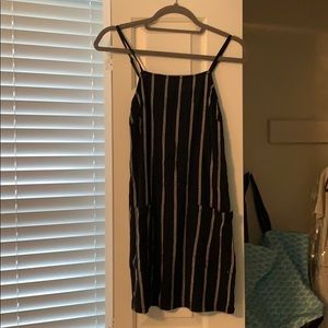 billabong black dress with white stripes